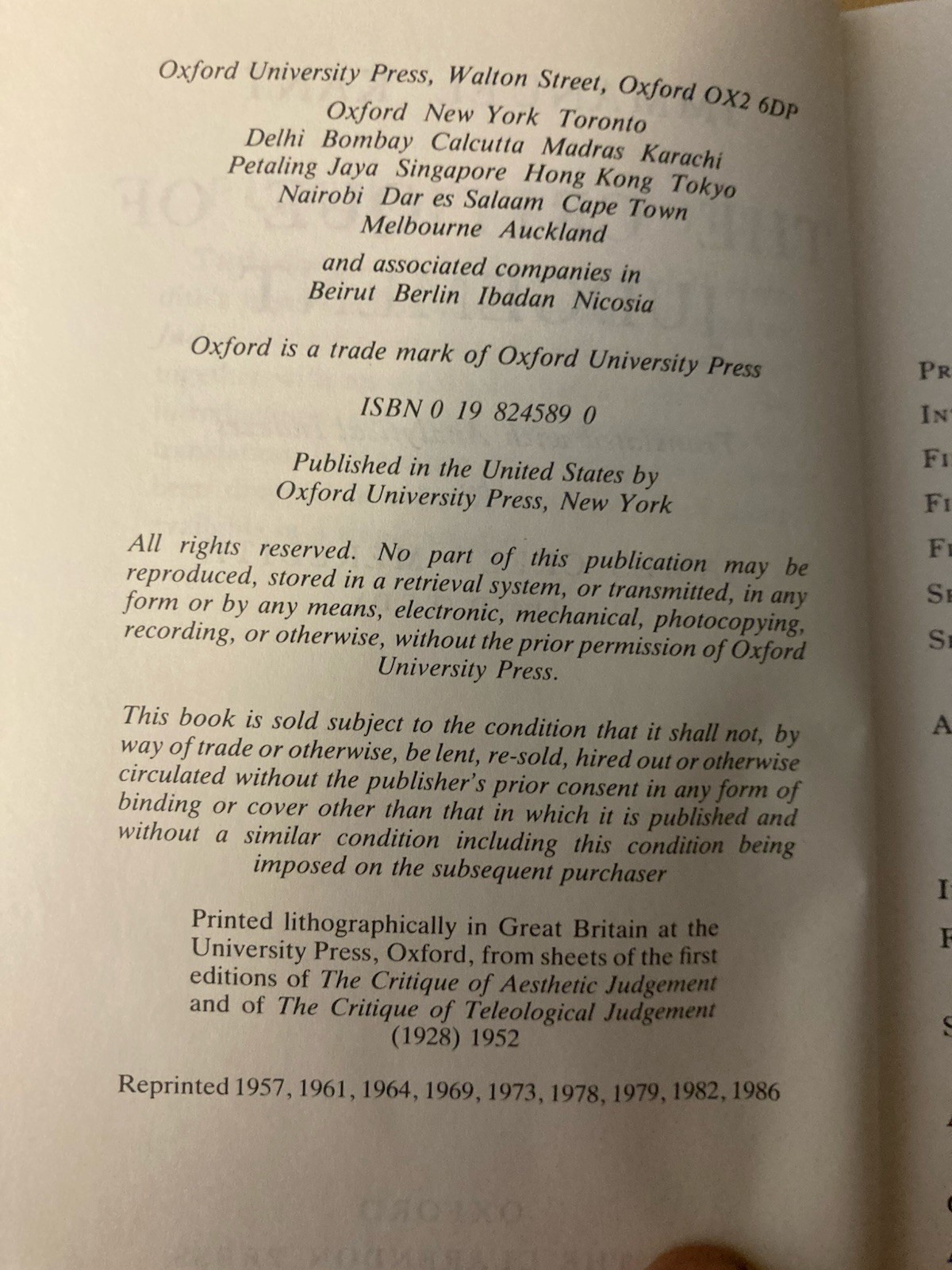 Kant Critique of Judgement oxford