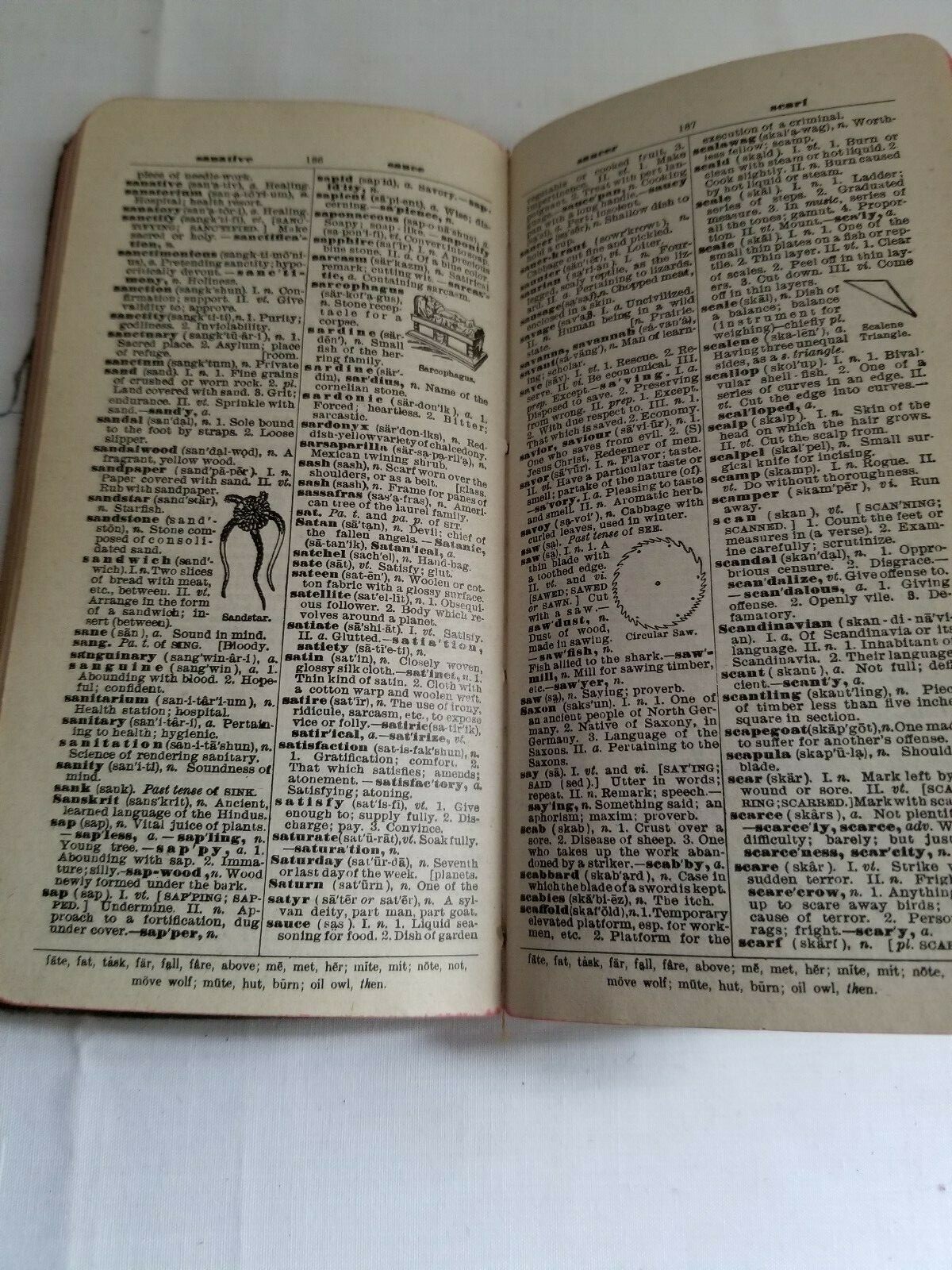 1945 Webster’s New Vest-Pocket Dictionary 6″ x 3″ Wilcox & Follett Co 284 pages