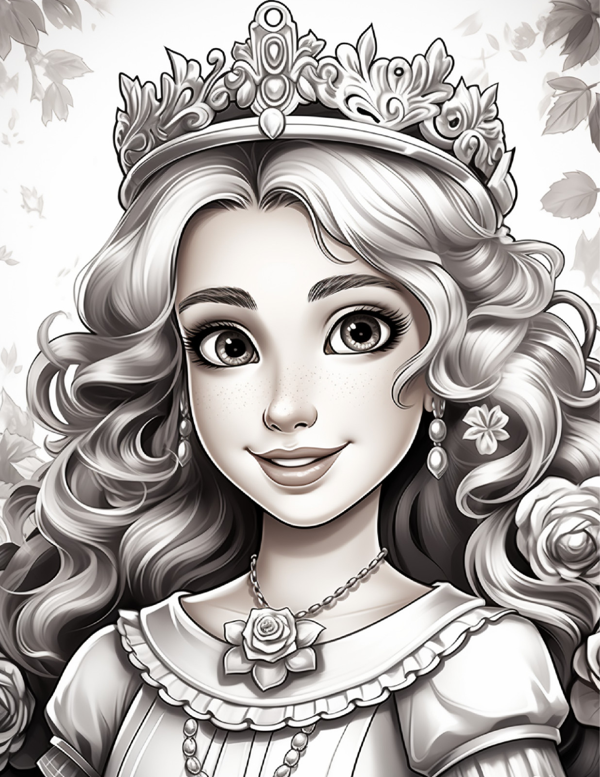 Princess Coloring BookEasy & Relaxing Designs for Adults, Teens, Beginners