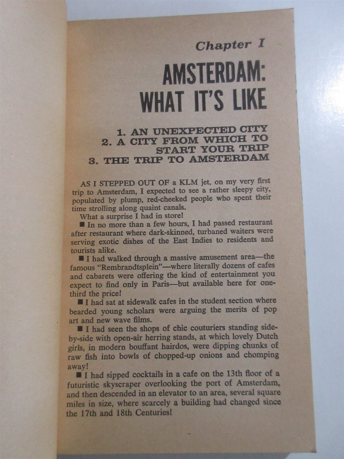 SURPRISING AMSTERDAM by Arthur Frommer KLM Royal Dutch Airlines Paperback 1967