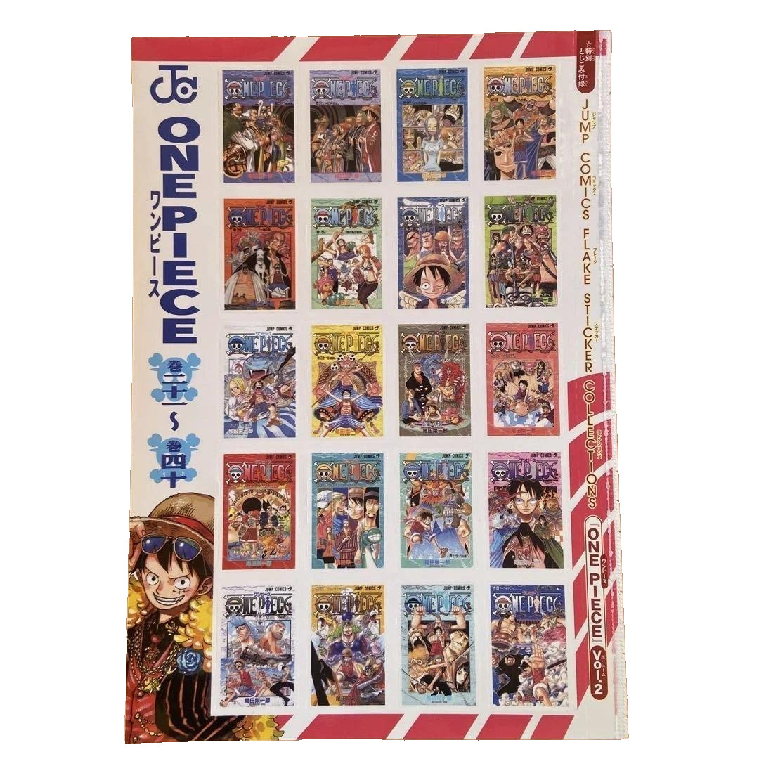 ONE PIECE Flake Sticker Collections Vol.1-5 Complete Set Manga Covers 1-100