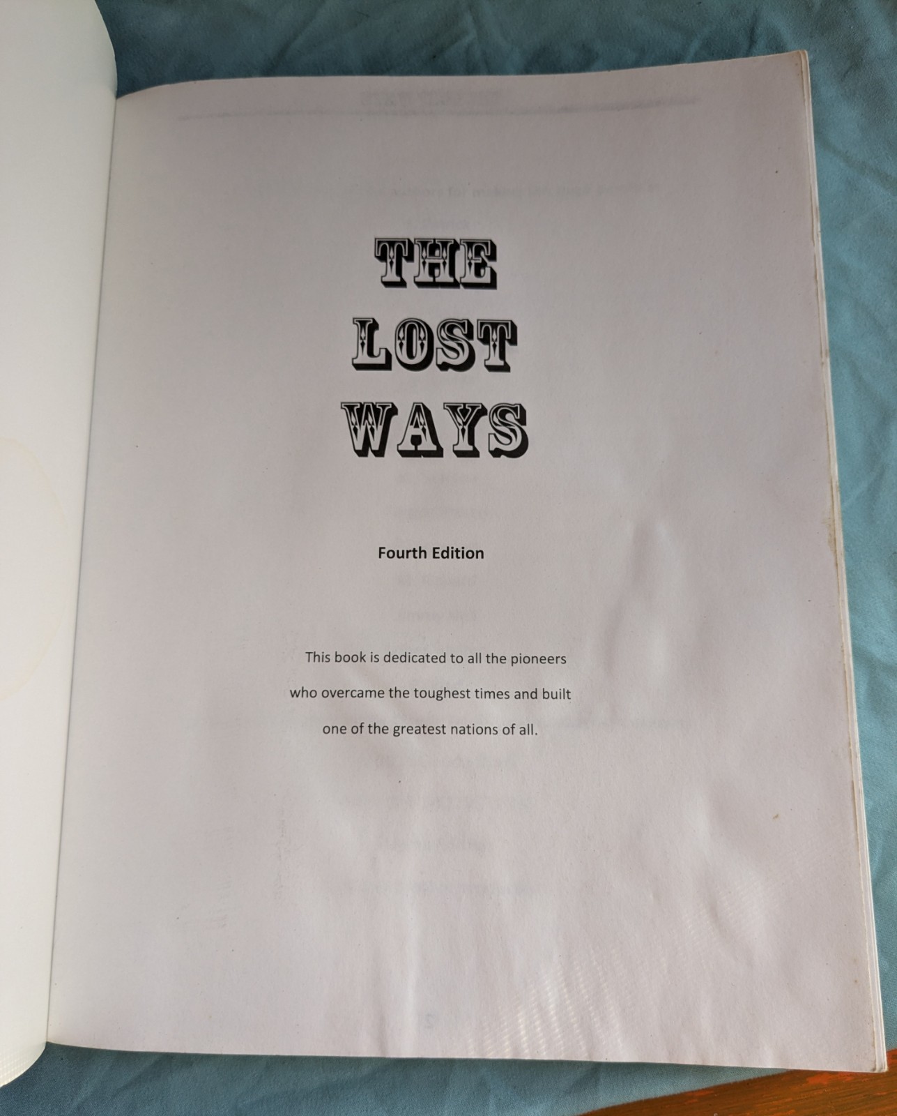 The Lost Ways Claude Davis 4th ed Survival Frontier Pioneer Homestead Book