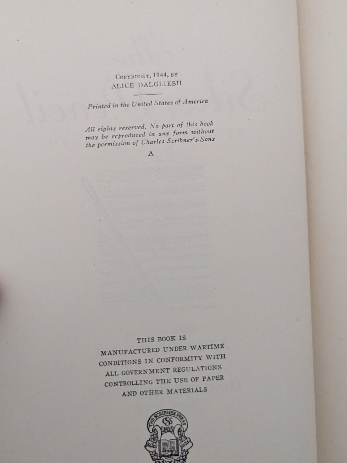 The Silver Pencil; Alice Dalgliesh – HC/DJ/VG/vintage 1944
