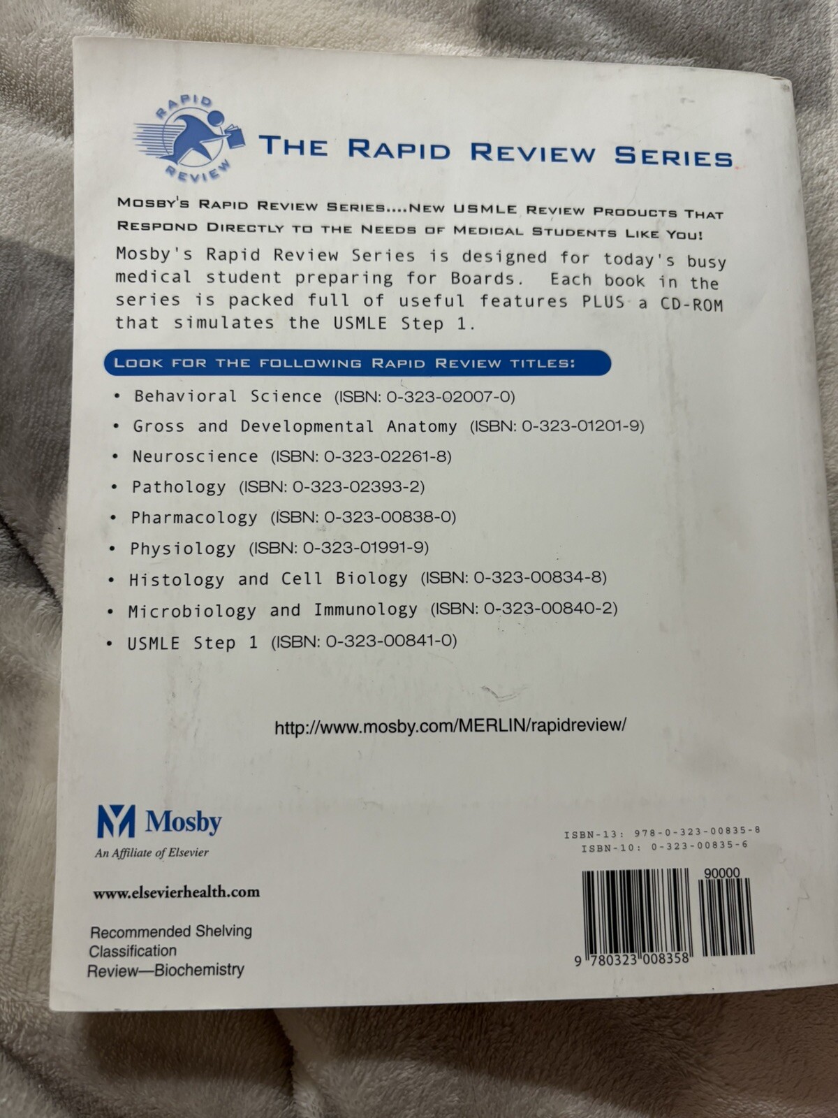 RAPID REVIEW: BIOCHEMISTRY By John Pelley & Edward Goljan Includes Unopened CD