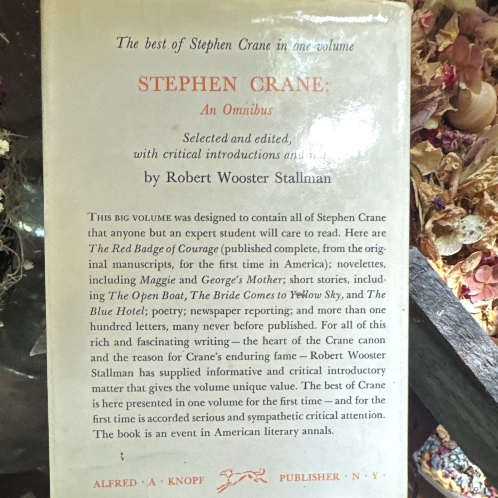 Alfred A. Knopf The Collected Poems of Stephen Crane HC 1930 w/ Dust Jacket