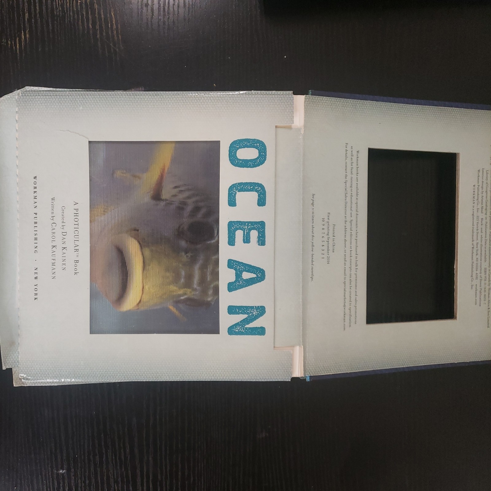 Ocean : A Photicular Book by Carol Kaufmann and Dan Kainen (2014, Hardcover)