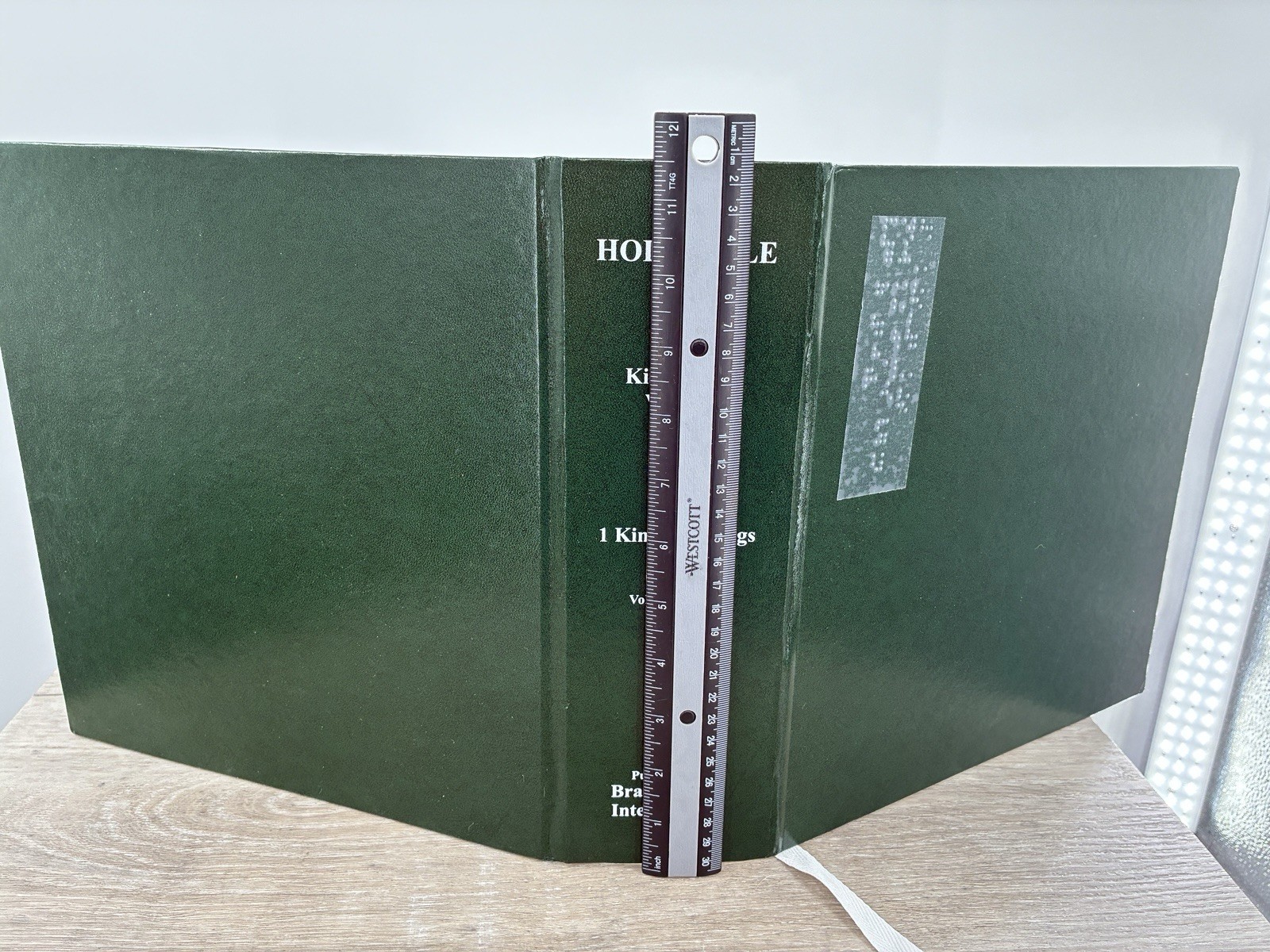 Braille Holy Bible King James Version 1 Kings 2 Kings Green Binder 2019 Printing