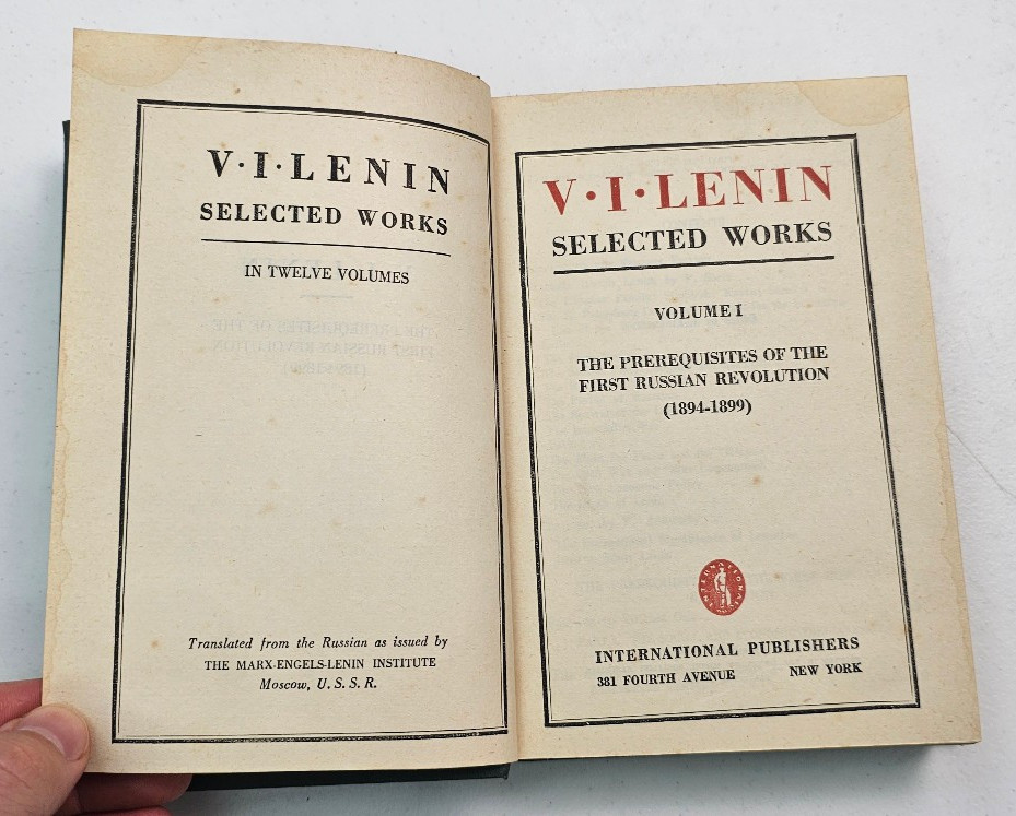 Vladimir I. Lenin Selected Works Vol 1 The Prerequisites USSR