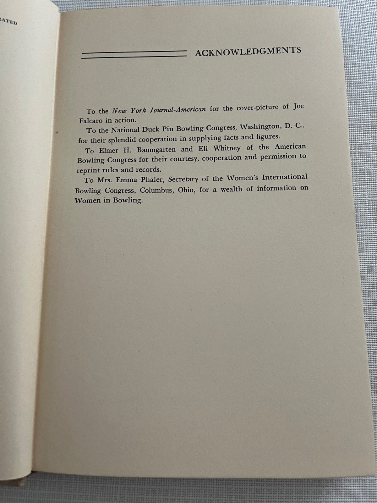 Vintage Bowling For All 1943 Hardback Book The Barnes Dollar Sports Library