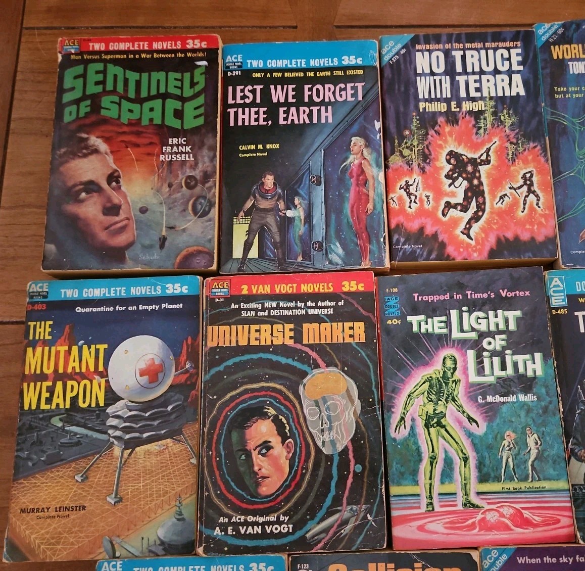 Lot 1950’s/60’s Ace Double Novels, Sci-Fi. M. Leinster/Van Vogt/P.Anderson/other