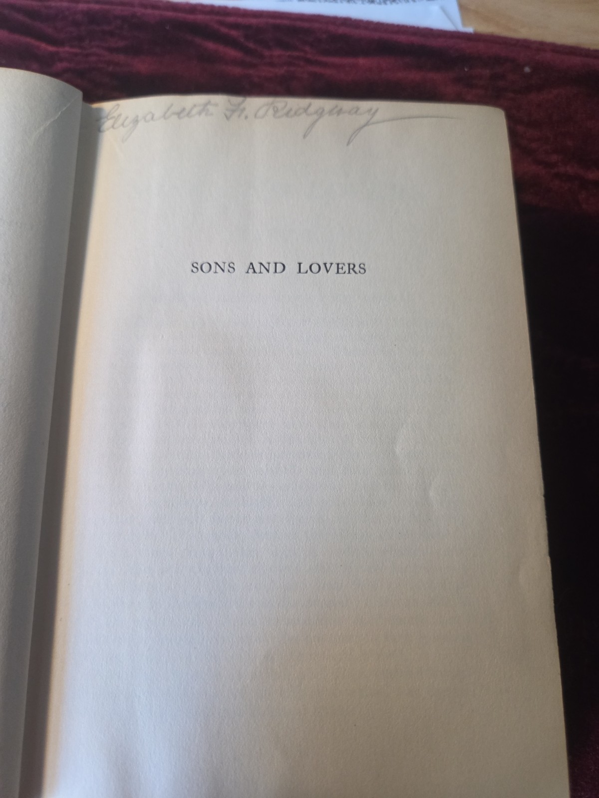 Sons and Lovers by D.H. LAWRENCE ~ First Edition 1913 ~ 1st US Printing