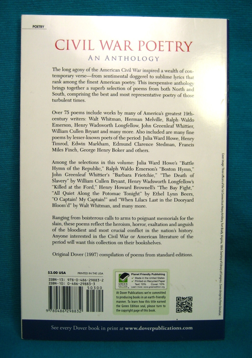 American Civil War Poetry An Anthology Soldiers Various Paul Negri Like NEW 1997