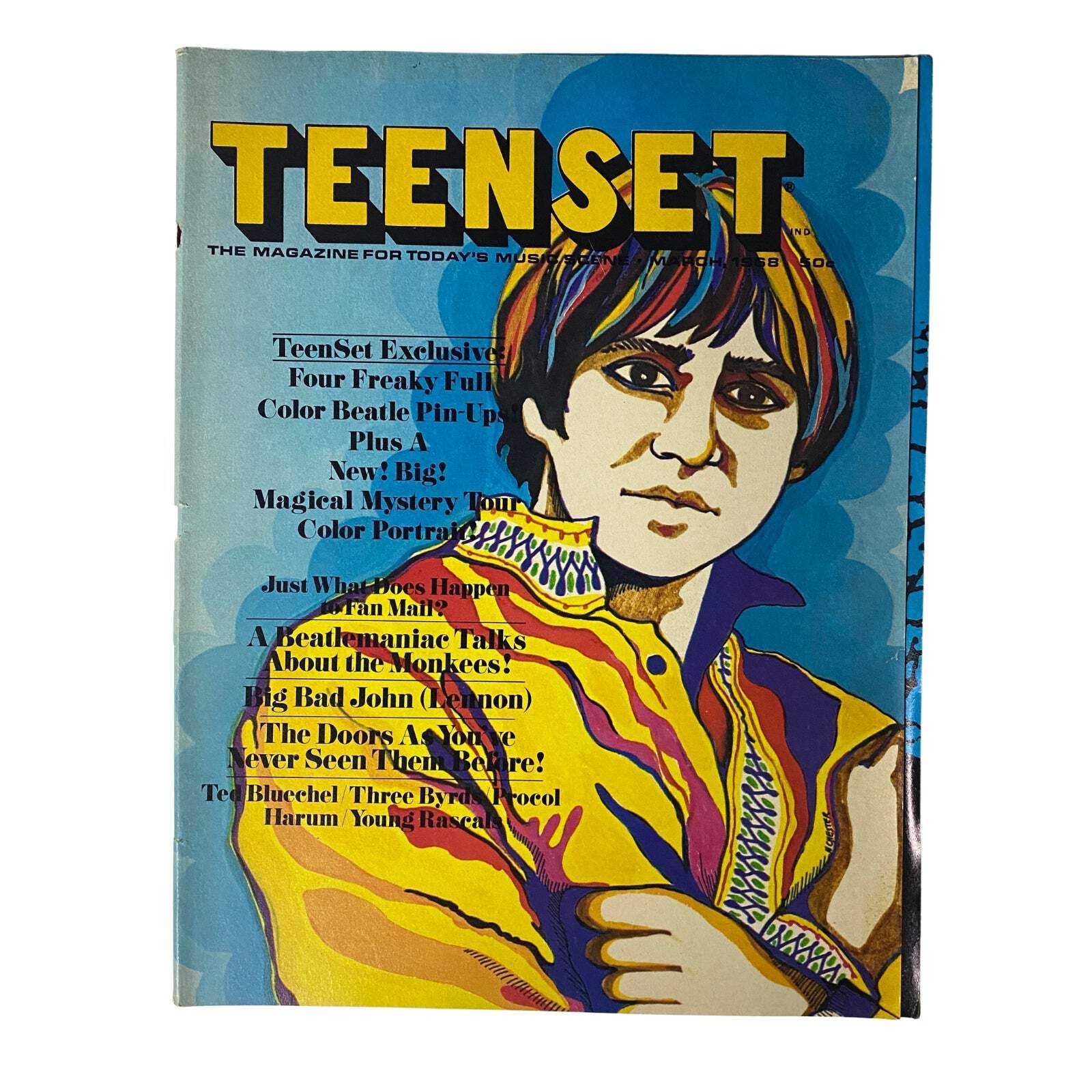 TeenSet Magazine March 1968 Davy Jones w Poster & Pin-up No Label VG