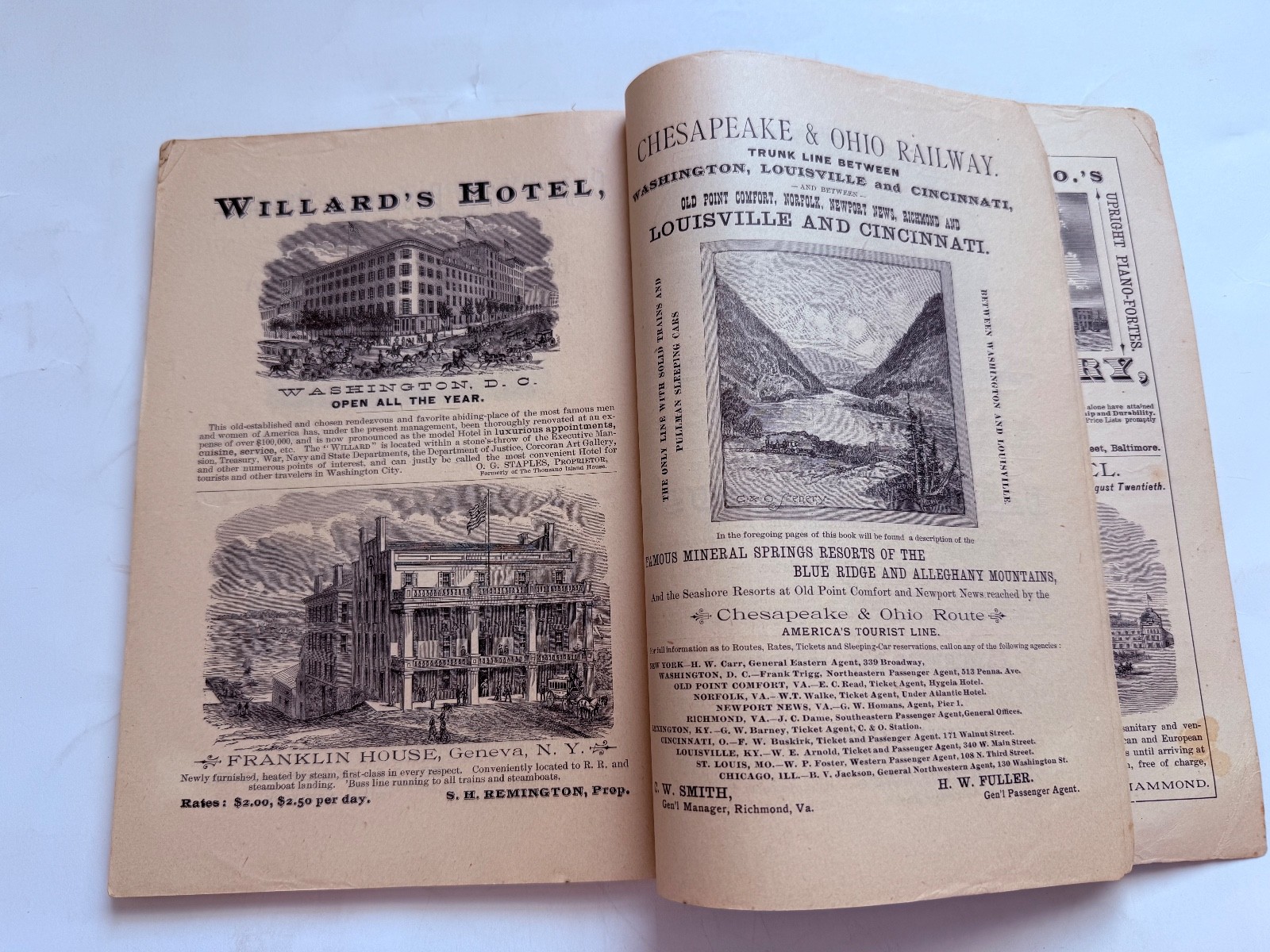 1884 OUR AMERICAN RESORTS WHERE TO GO, & HOW TO GET THERE Illustrated Great Ads