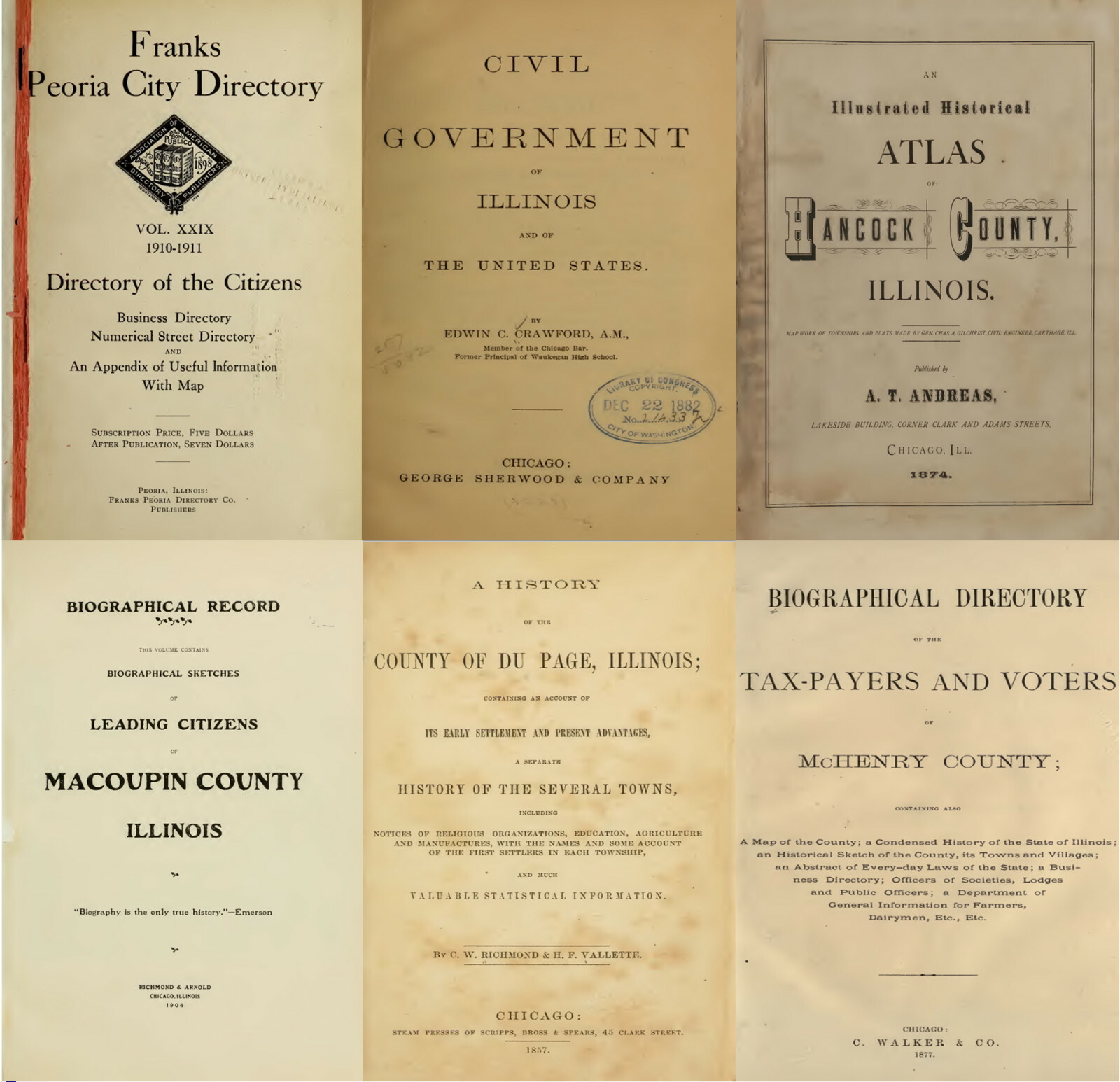 113 Old Books on Illinois History Genealogy Ancestry Family Records V.3 on USB