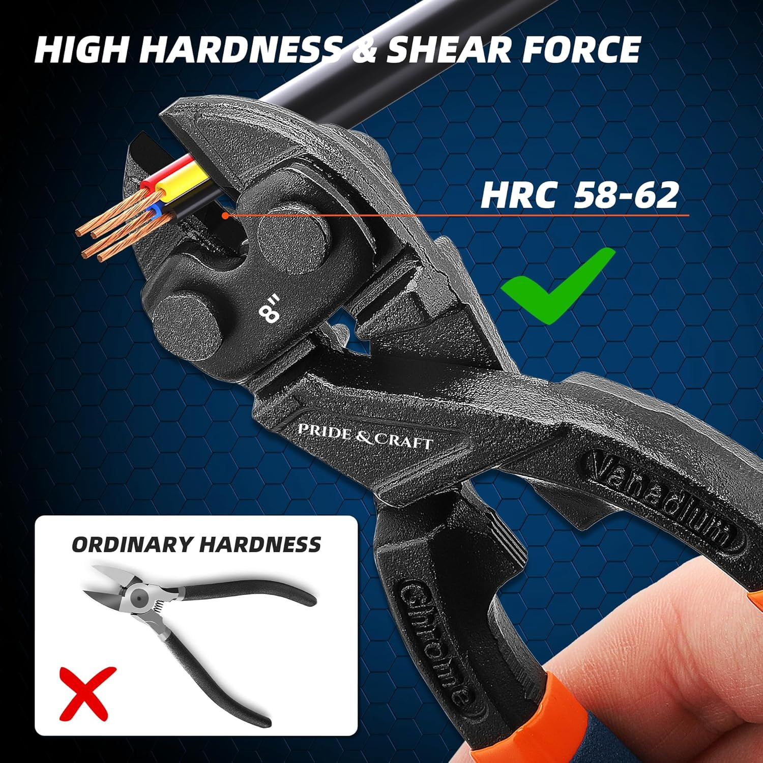 8 Inches Mini Bolt Cutter Heavy Duty Cutting Tool for Wire, Chain, and Bolts, Sn