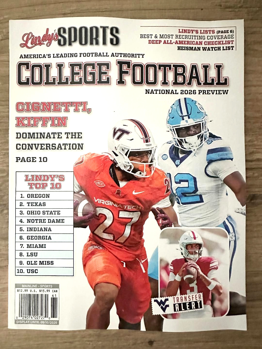2026 COLLEGE FOOTBALL PREVIEW Special Edition LINDY’S SPORTS NC Virginia Tech