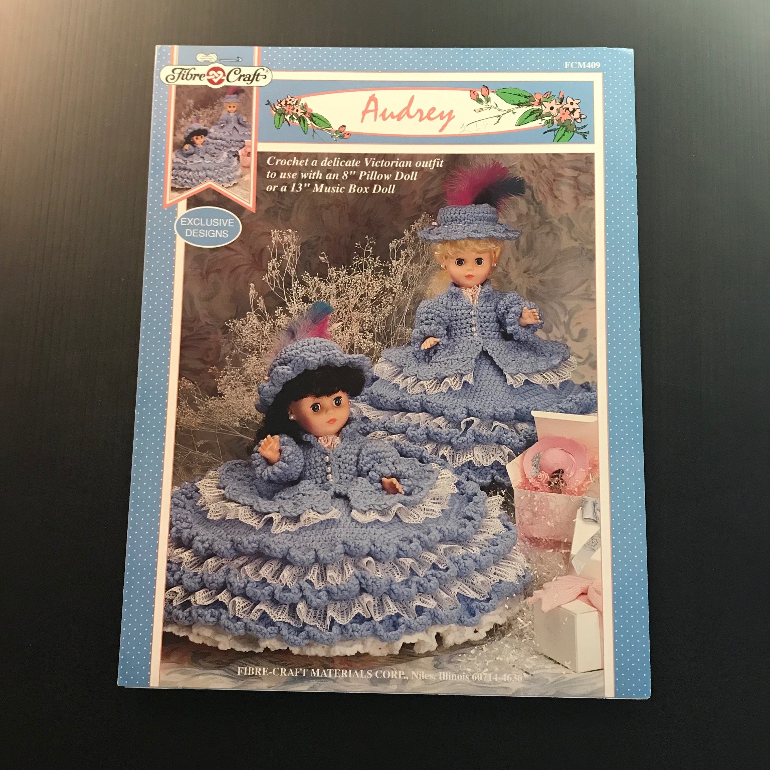 Audrey Crochet Victorian Outfit Pattern Fibre-Craft 1994 Doll Craft FCM409