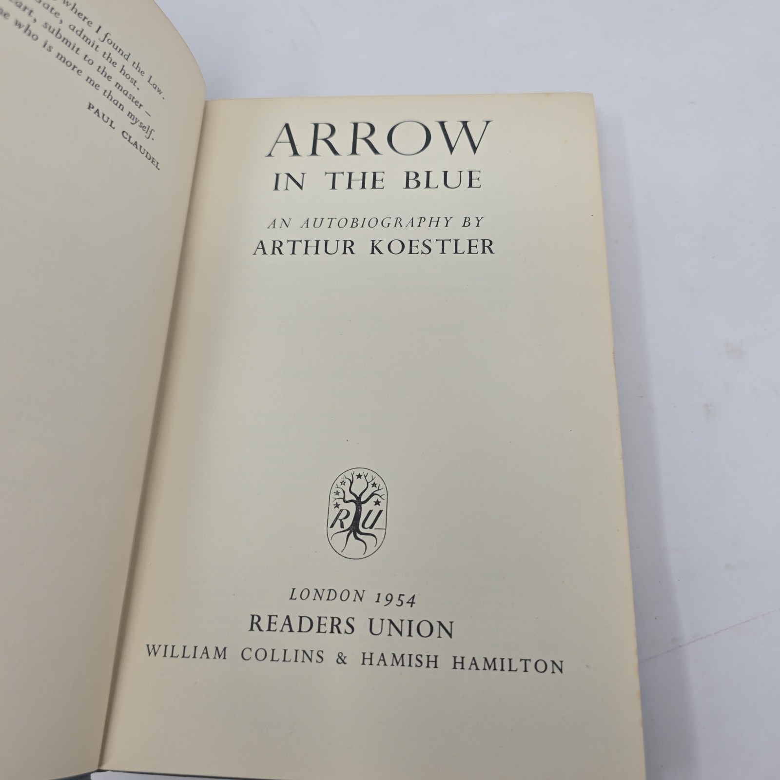 Arrow in the Blue by Arthur Koestler First 1st Edition HC 1954