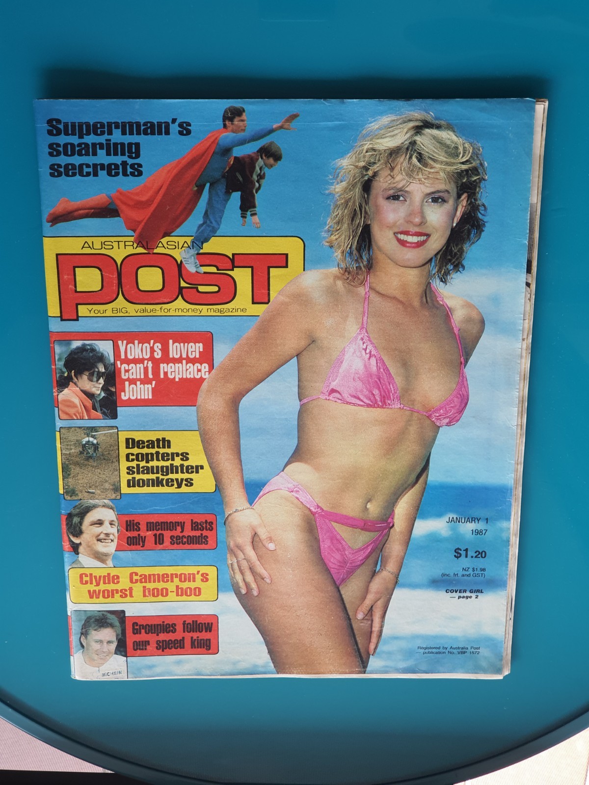 Australasian Post 1987 Superman IV Christopher Reeve Phionna Parsons Yoko Ono