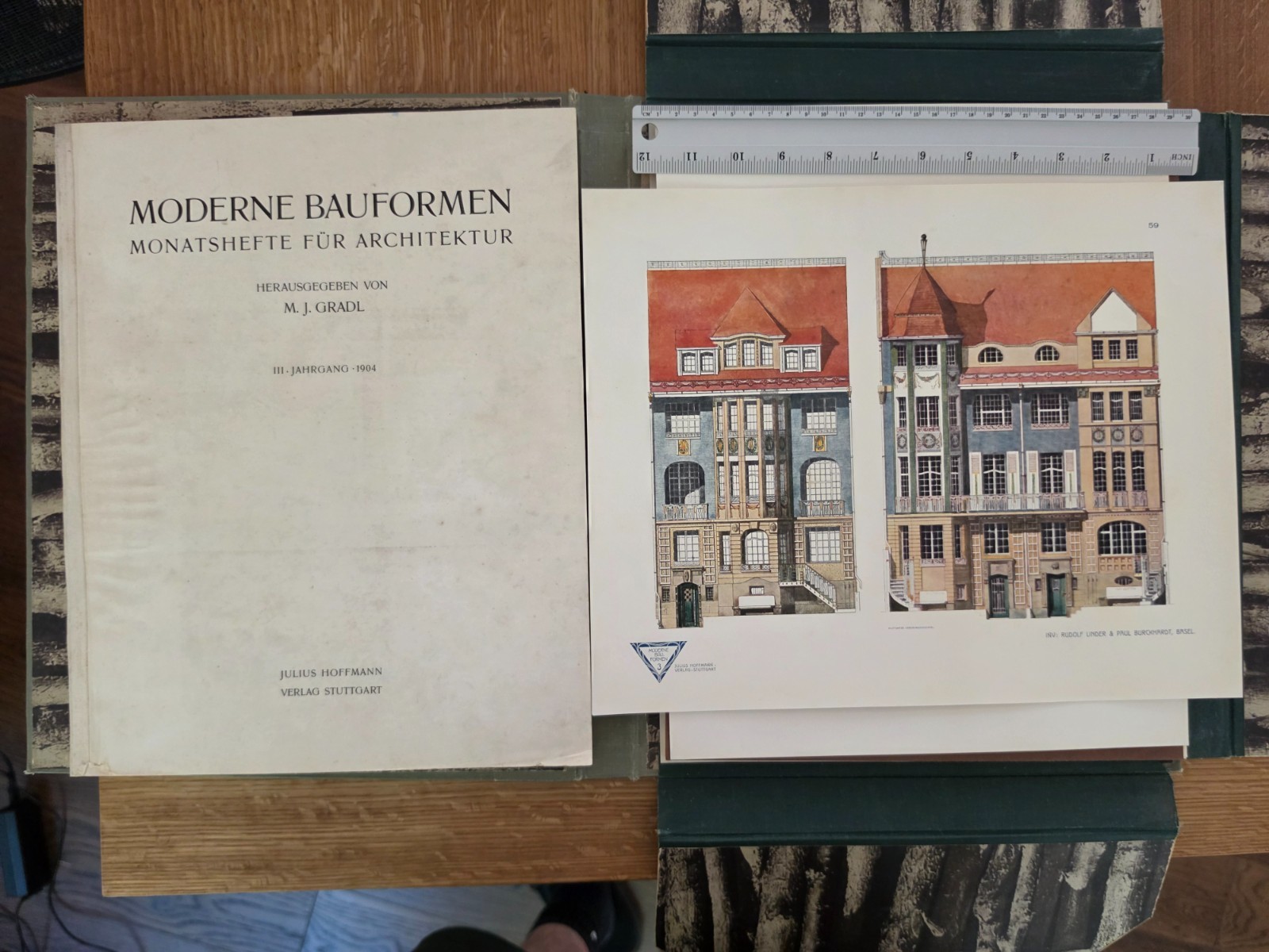 1904 Moderne Bauformen – M. J. Gradl – 84 Mostly Color Plates – Art Nouveau