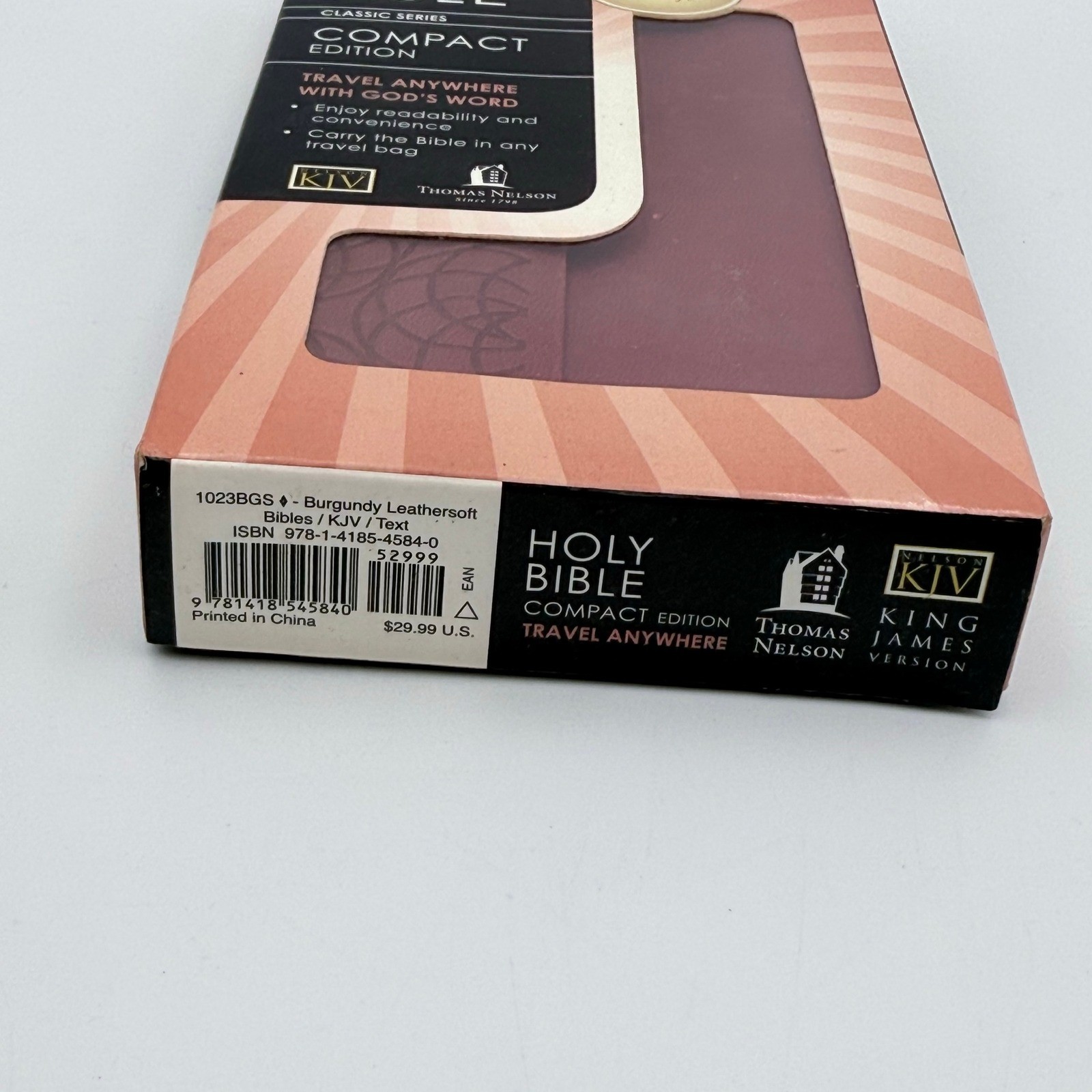 Thomas Nelson KJV Holy Bible Compact Edition Burgundy Leathersoft 1023BGS