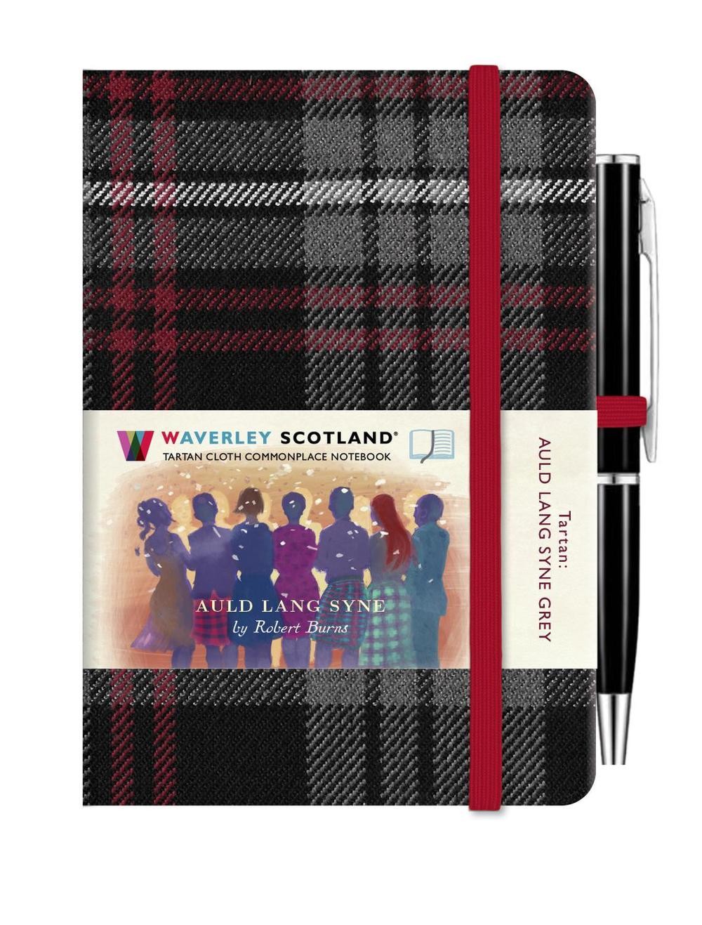 Auld Lang Syne Grey Mini Hardback Notebook with Pen; 10.5cm x 7cm: Waverley Scot