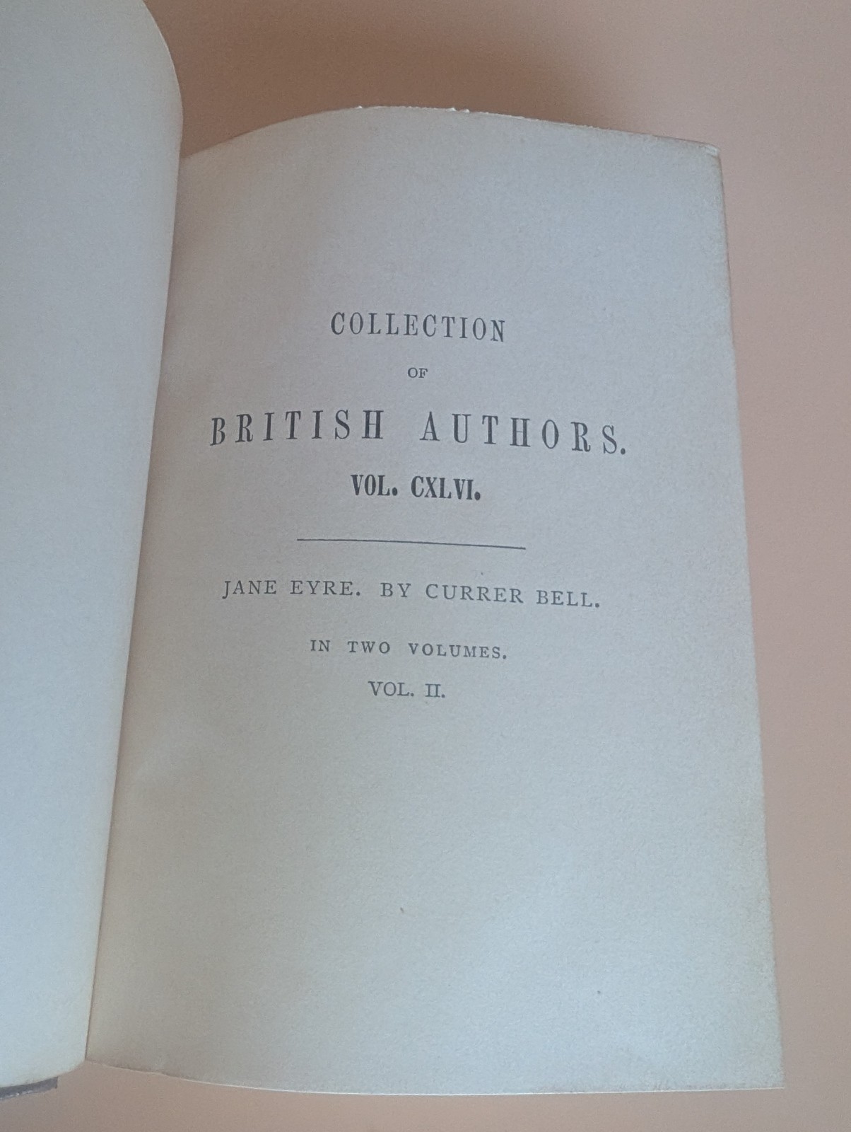 1850 Jane Eyre Currer Bell Fine Leather Binding 2 Vol Tauchnitz Set