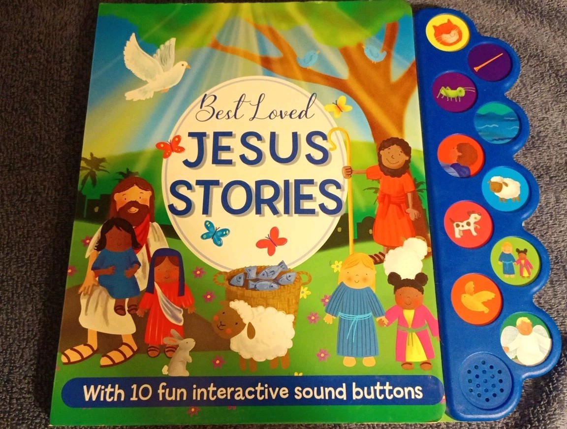 Christian Jesus Stories Book for Toddlers 6 Stories Prayers Musical 10 Sounds