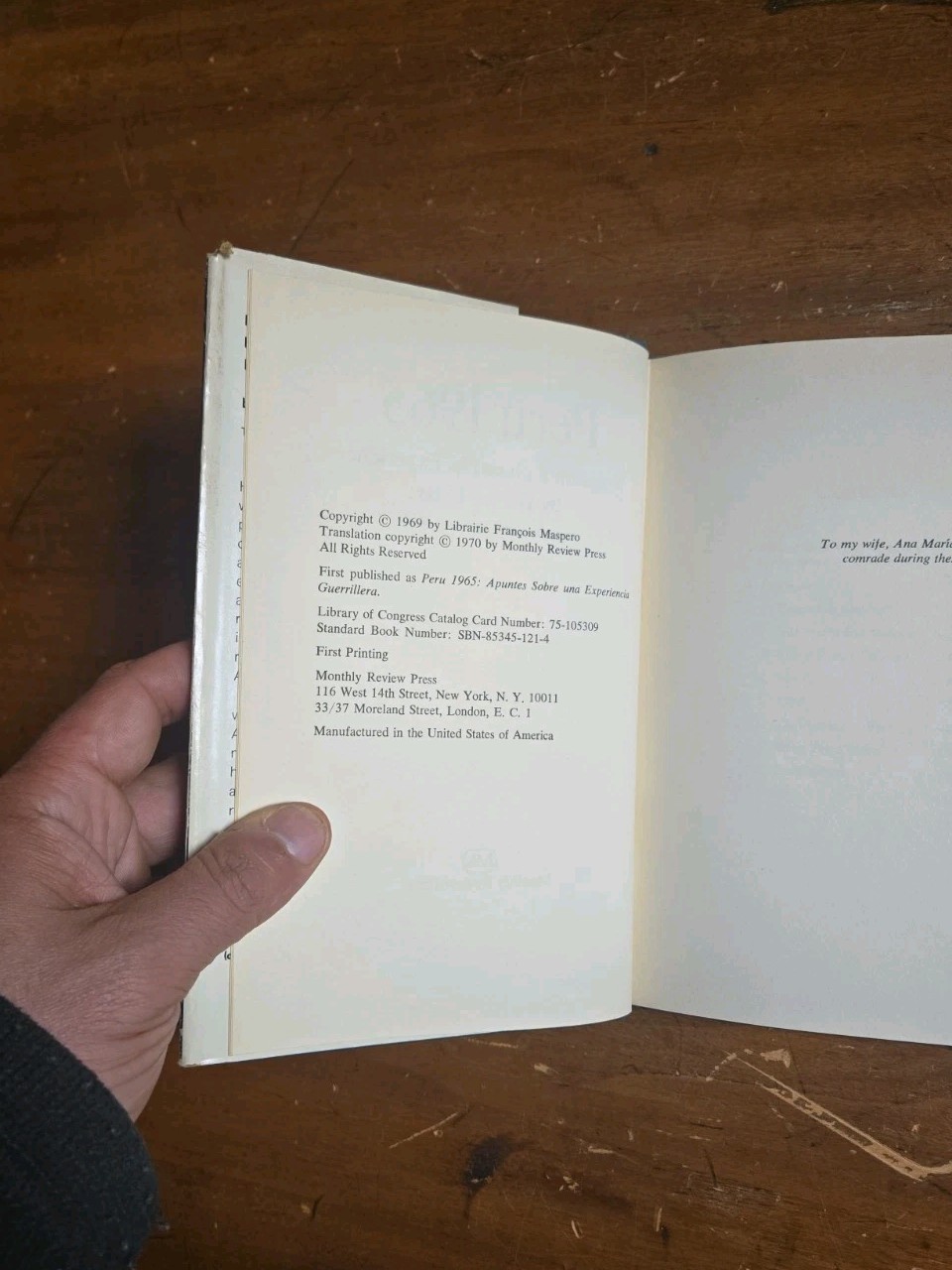 Peru 1965: Notes on a Guerrilla Experience by Hector Bejar 1969 1st/1st Print HC