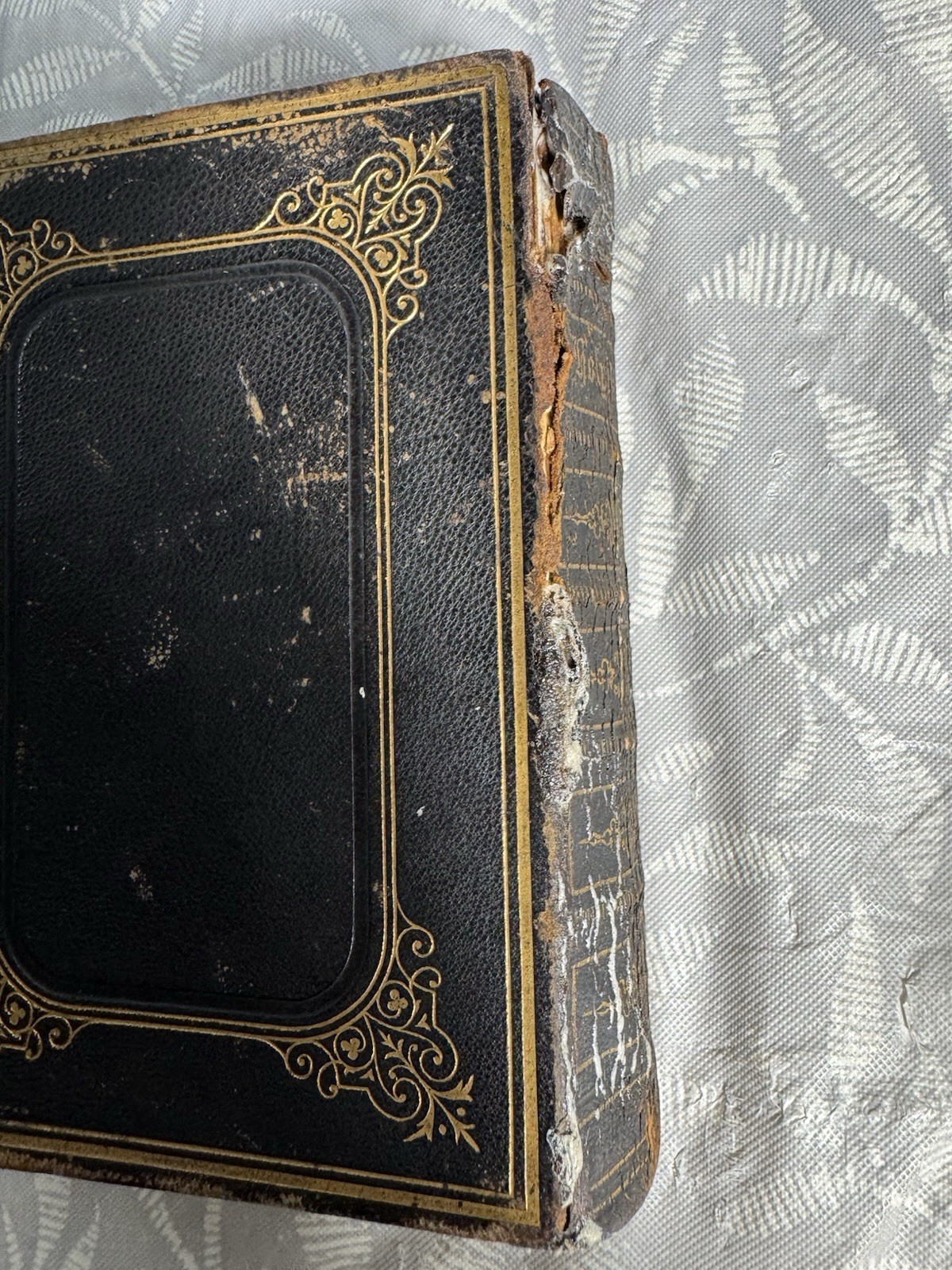 Antique Holy Bible 1868 American Bible Society Pocket Size Leather Guilt Edges