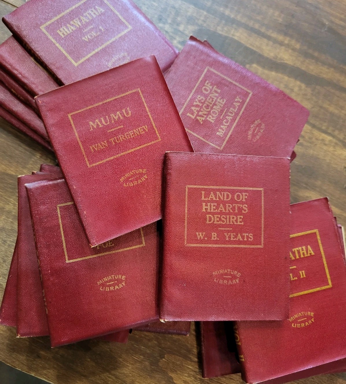 Lot of 66 Vintage 1920s Little Leather Library Miniature Red Books Collection