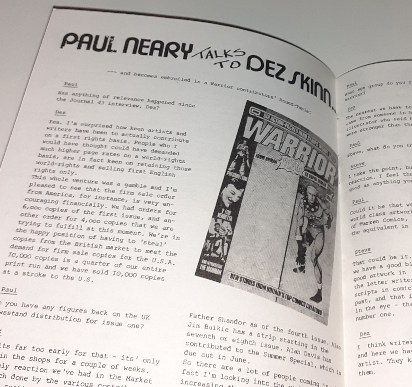 SSI JOURNAL 45 fanzine UK 1982 ALAN MOORE “DIE POOR!” Captain Britain Miracleman