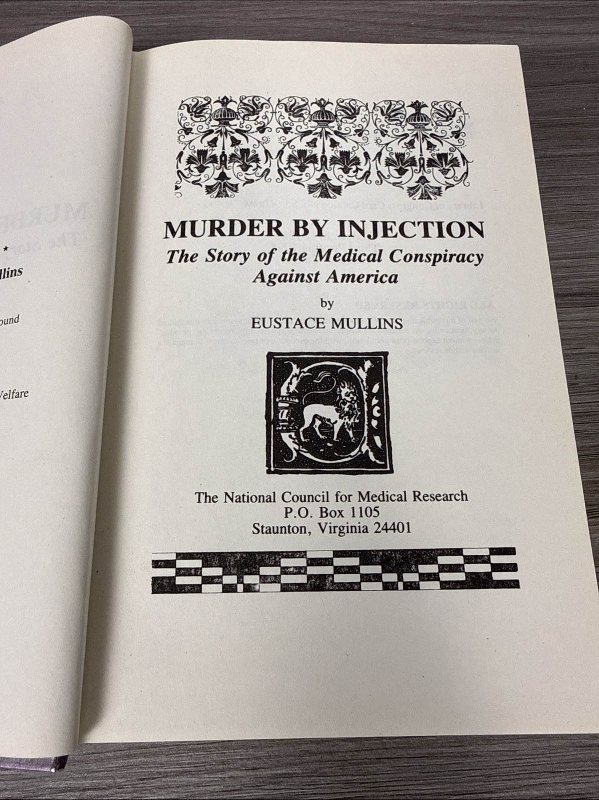 Murder By Injection: Medical Conspiracy Against America Eustace Mullins 1995