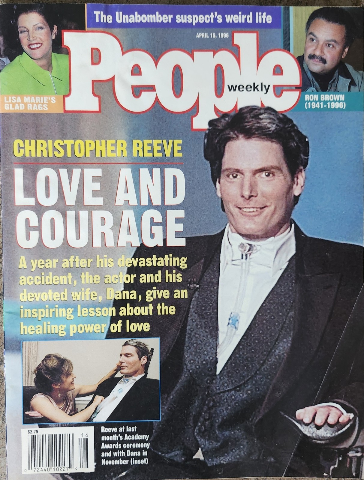People Magazine April 15 1996 Christopher Reeve Unabomber Ted Kaczynski Paquin