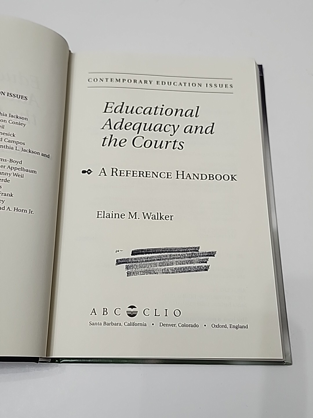 Educational Adequacy and the Courts – Elaine M. Walker
