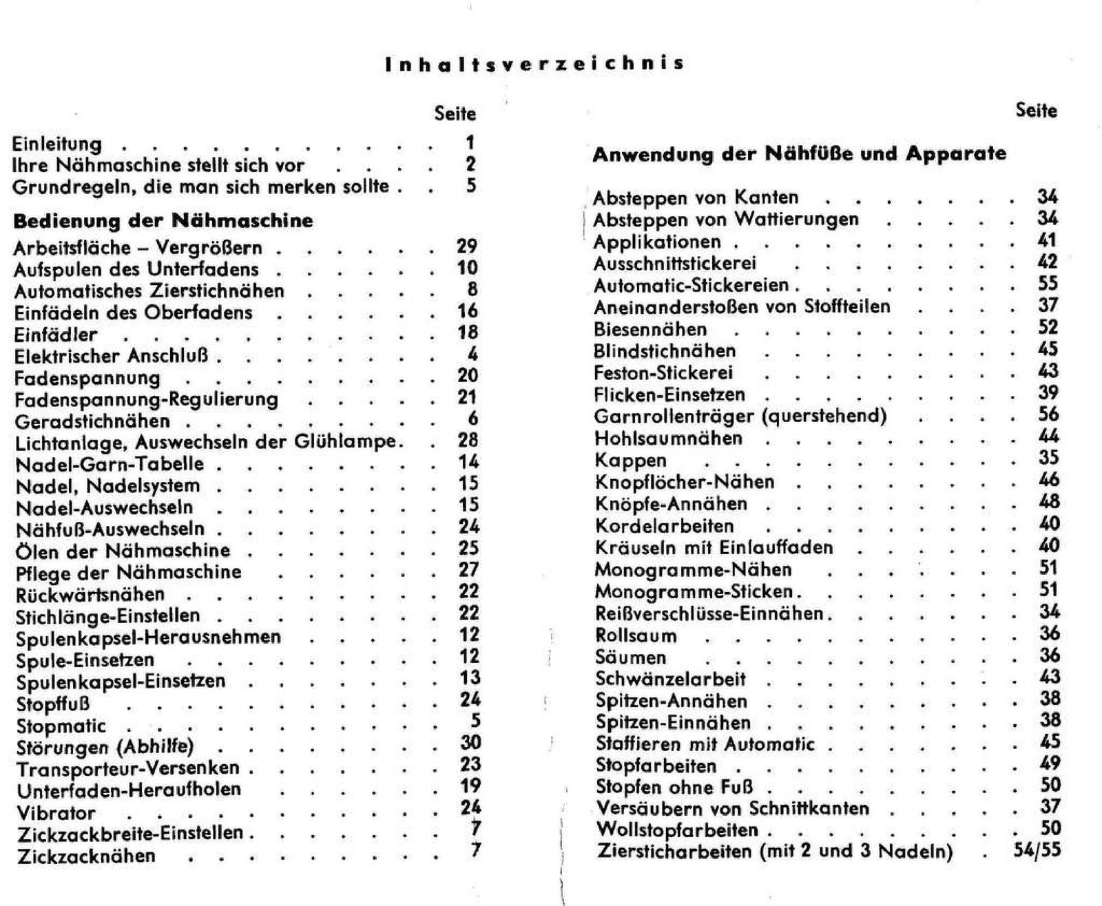 PFAFF 362-261 Automatic Sewing Machine Instruction Manual IN GERMAN – WIRE BOUND