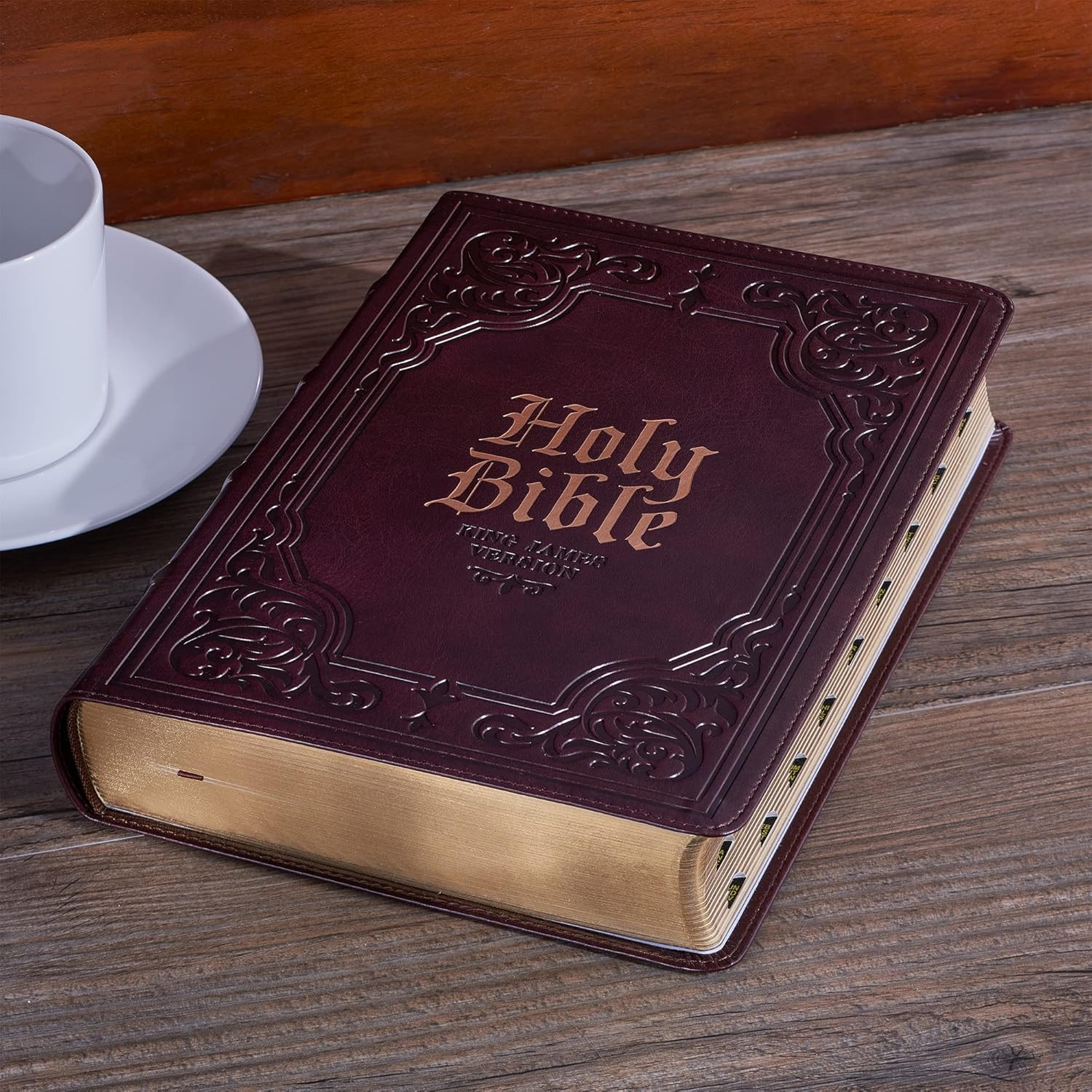 KJV Holy Bible, Giant Print Full-Size Faux Leather Red Letter Edition – Thumb In