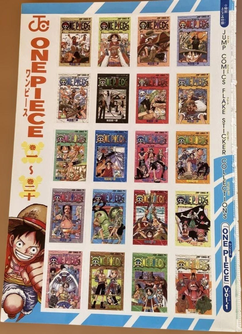 ONE PIECE Flake Sticker Collections Vol.1-5 Complete Set Manga Covers 1-100