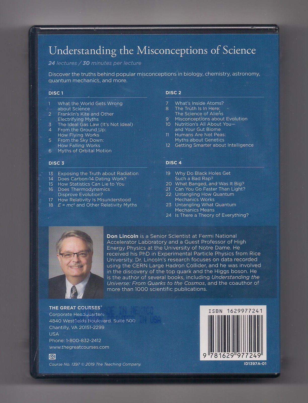 UNDERSTANDING THE MISCONCEPTIONS OF SCIENCE 4-DVD set + Book SEALED Great course