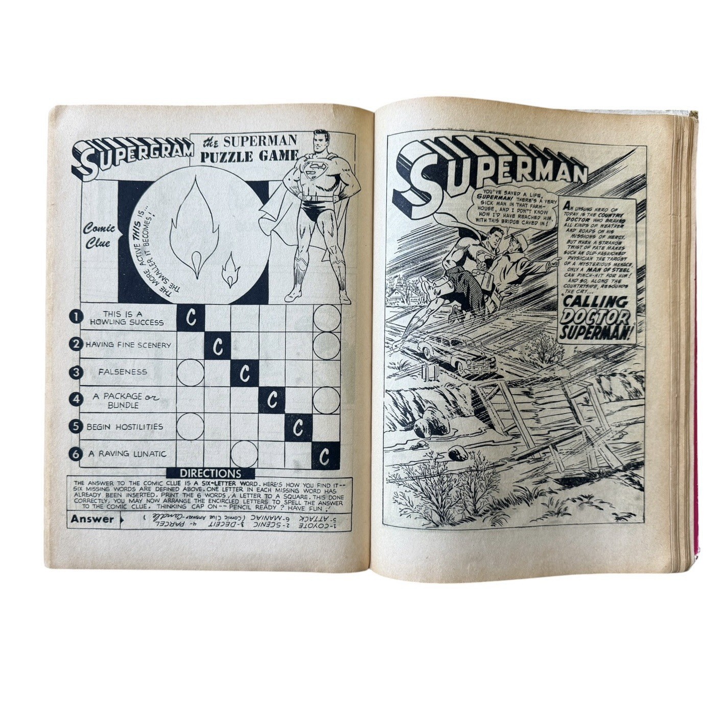 Vintage 1957–58 Superman Adventure Book Annual Atlas Publishing UK 160 Pages