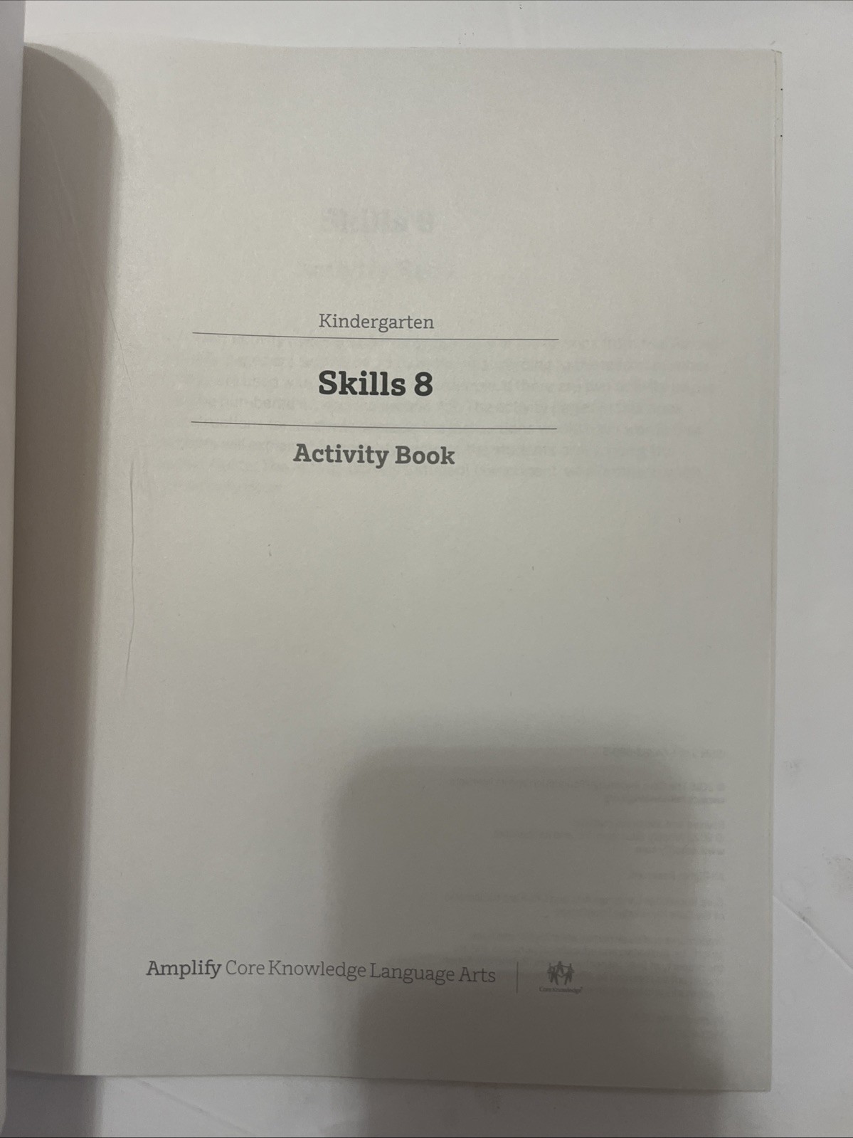 Amplify Core Knowledge Language Arts Grade K Skills 8 Activity Book