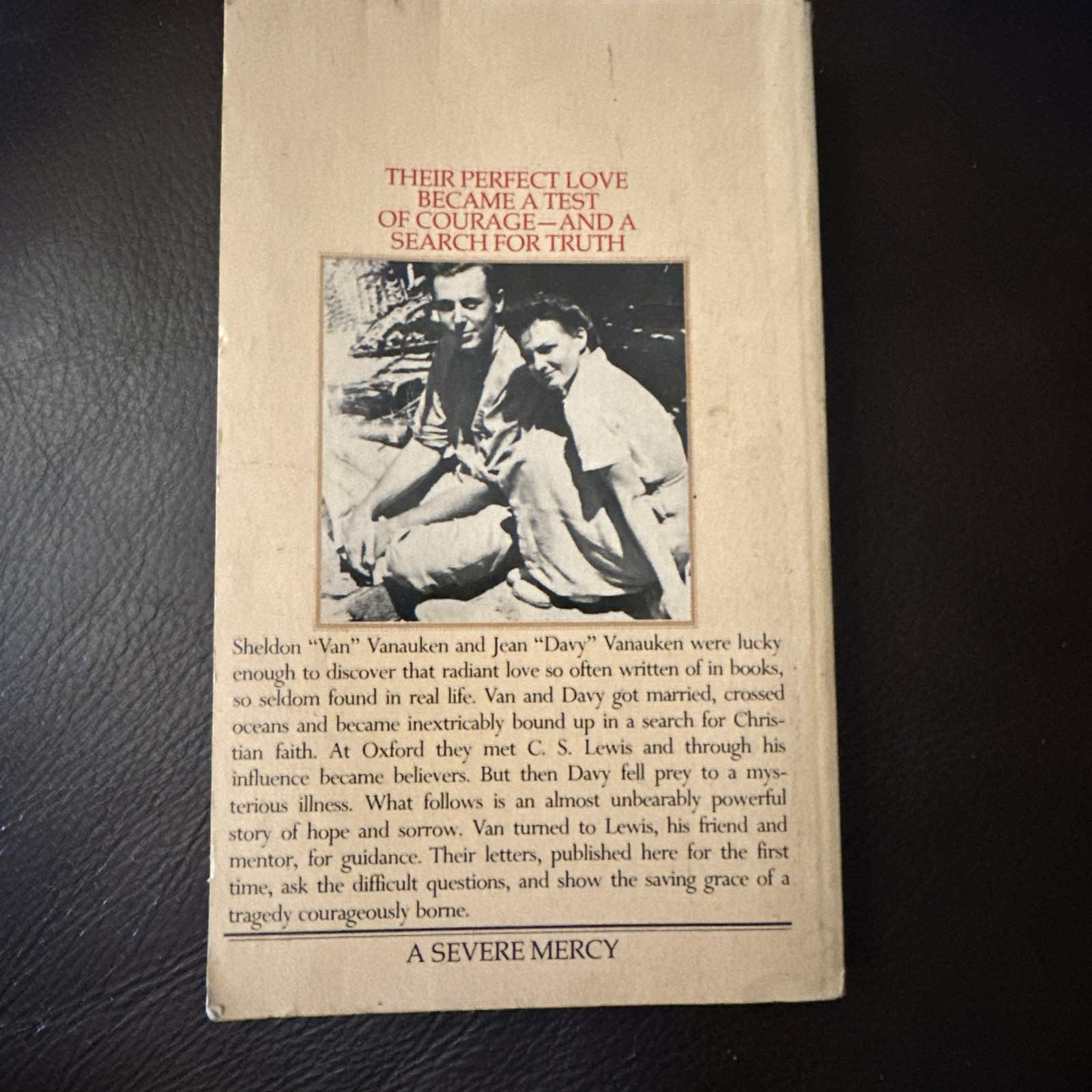 A Severe Mercy Sheldon Vanauken 18 Letters by C.S. Lewis 1979 Paperback