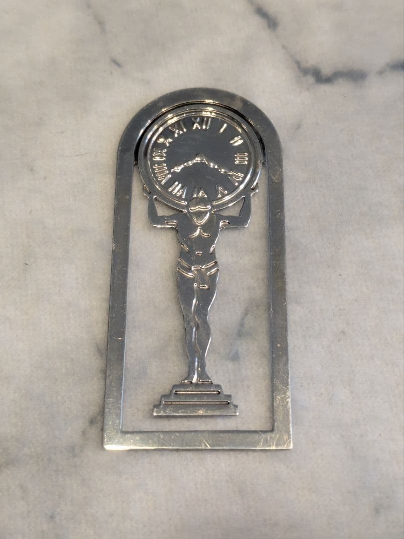 Authentic Tiffany & Co Atlas Clock Bookmark Metal Sterling Silver 7cm / 2.8in
