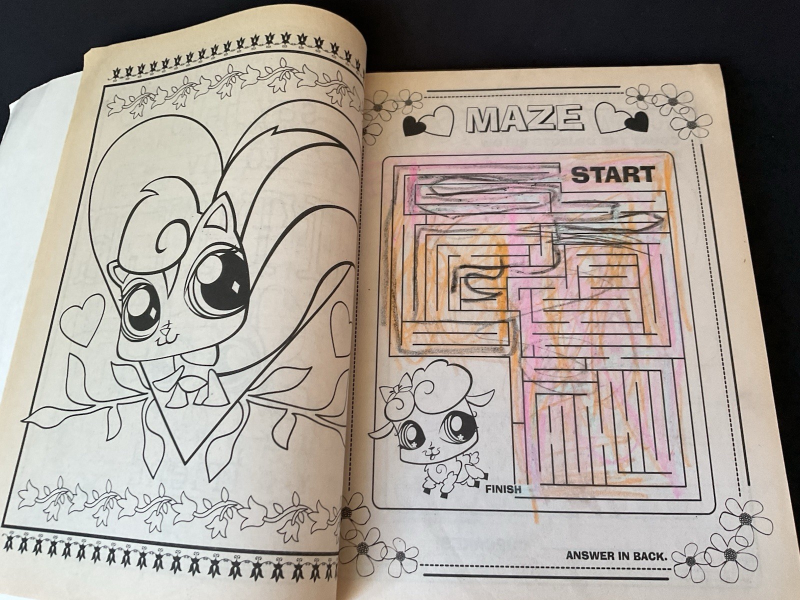 Littlest Pet Shop Coloring & Activity Book 228 Pages 2009 Hasbro Games Mazes