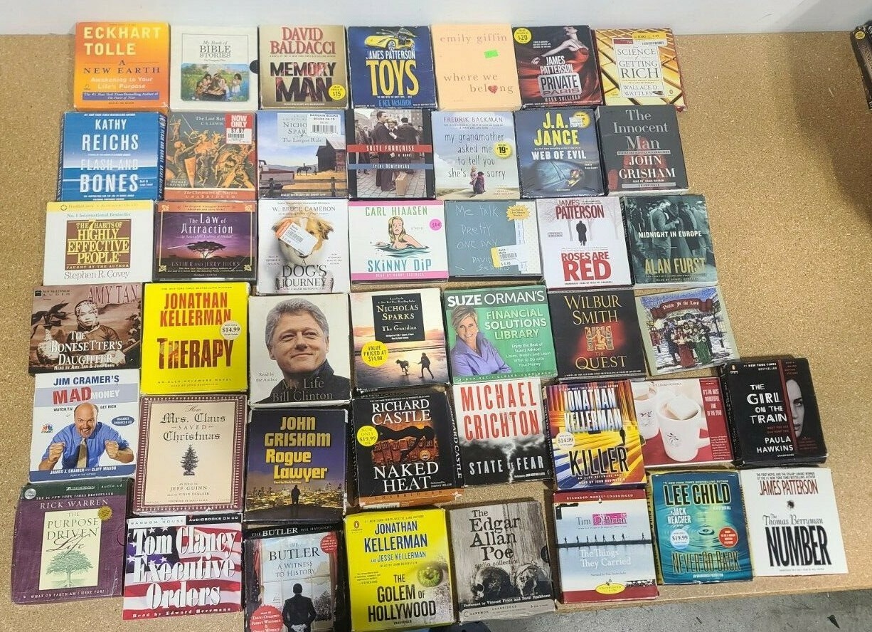Wholesale Random Audio books on cd lot of 30+ assorted audiobooks Examples Pictu