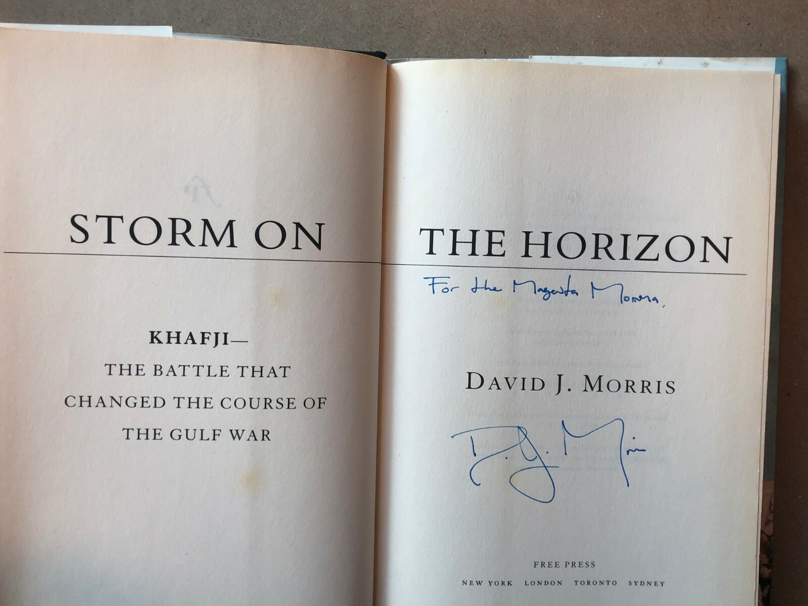 Storm on the Horizon: Morris, David J. 2004 Hardcover with Dust Jacket, SIGNED