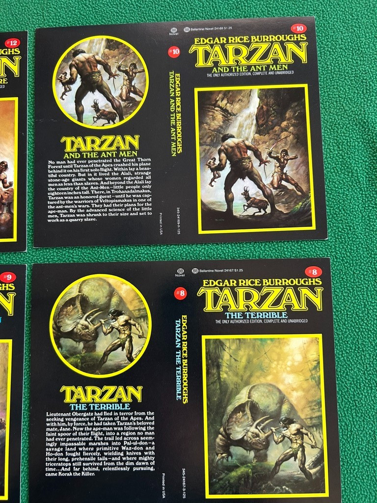 TARZAN Edgar Rice Burroughs 1970s Ballantine Paperback Cover Proofs Lot of 6