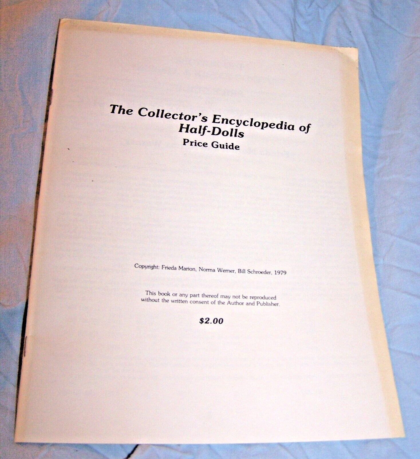 Collector’s Encyclopedia of Half-Dolls HD w/dj -Frieda Marion-1979-608 pages