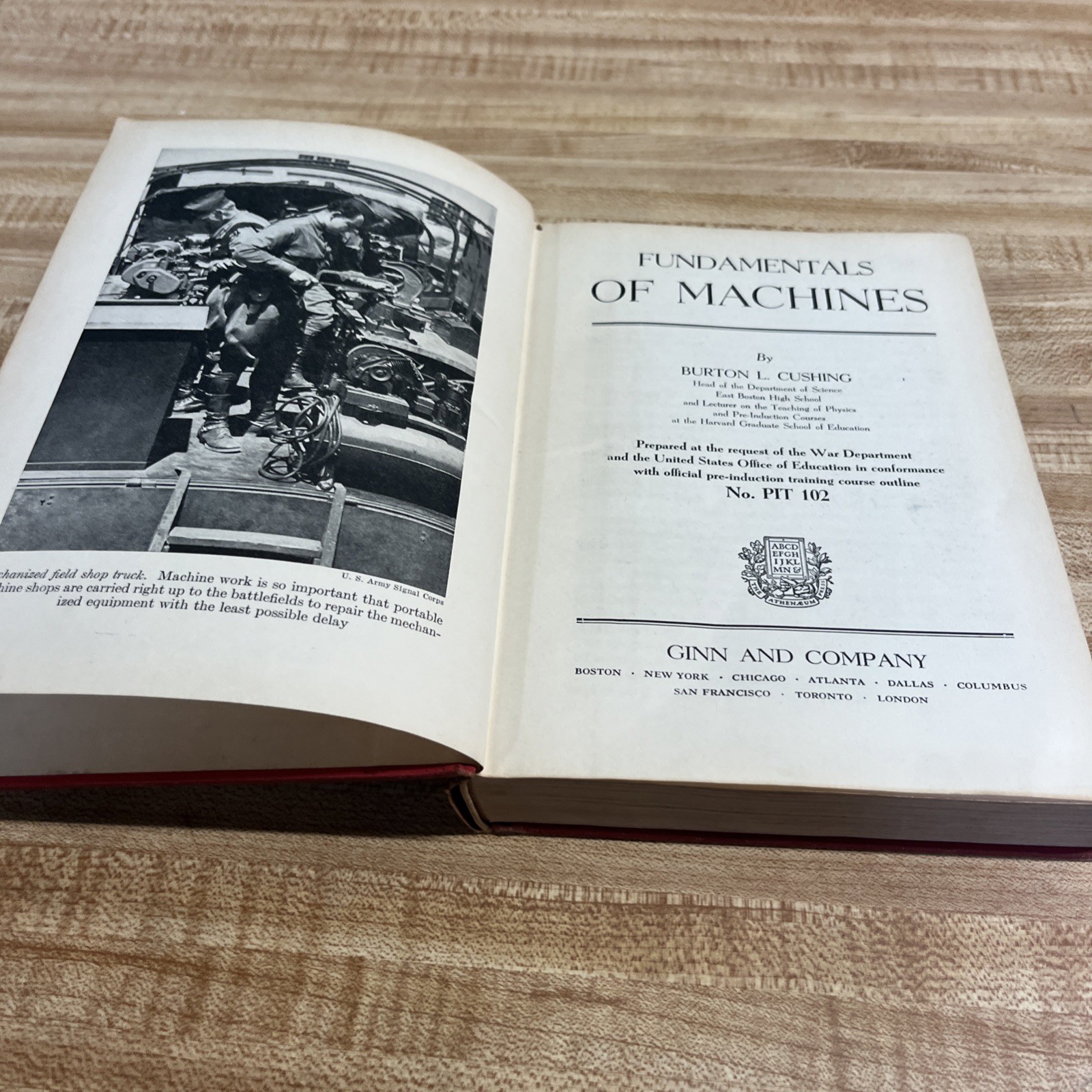 Fundamentals of Machines ~ Burton L. Cushing ~ 1943 HC ~ War Dept. Ed. #102